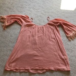 Off the Shoulder Gauzy Tunic